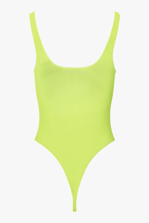 THE SLEEVELESS SQUARE NECK BODY LIME GREEN