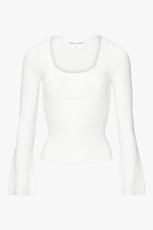 THE KNITTED HEARTSHAPE TOP OFF-WHITE